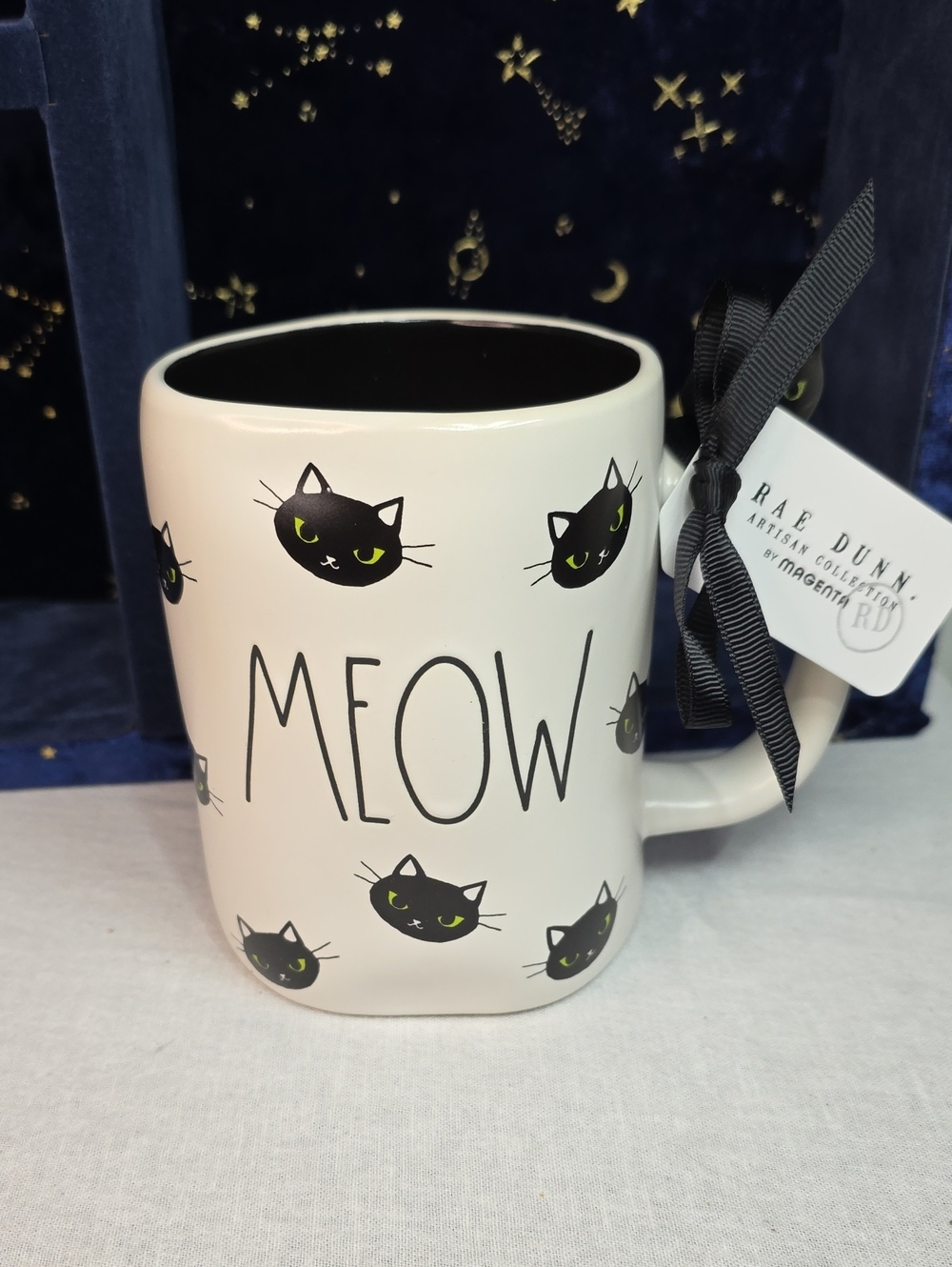 Rae Dunn Cat MEOW Ceramic Mug